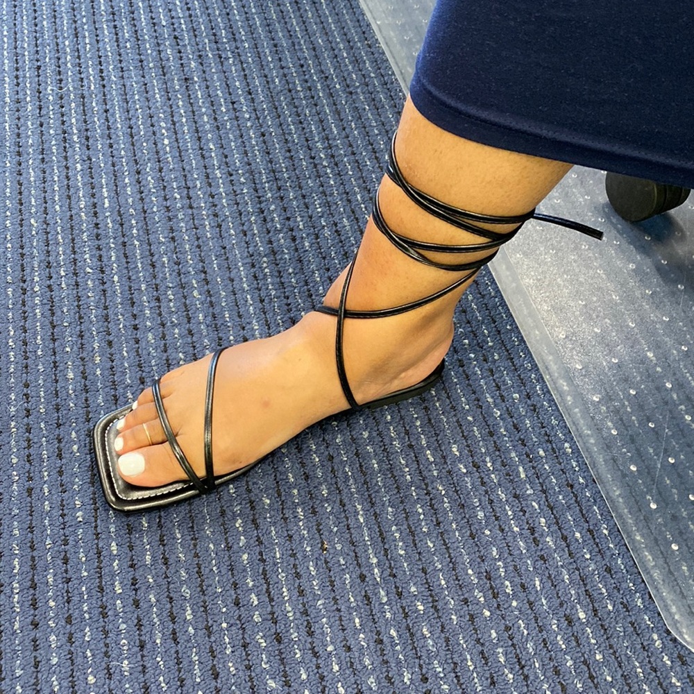 Black strap sandals